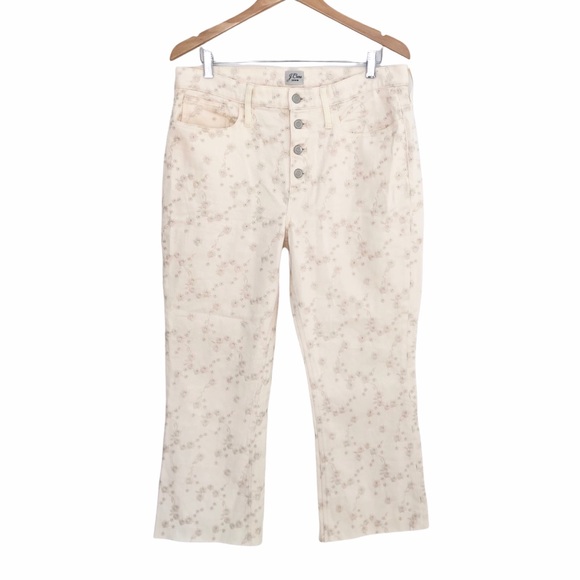 J.Crew Women's 10" Billie Demi Boot Crop Off-White Jeans Eyelet Embroidery 31 - Picture 4 of 15